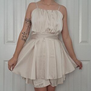 Elegant Cream Sleeveless Romper